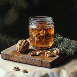 Варенье с грецким орехом в сосновом сиропе